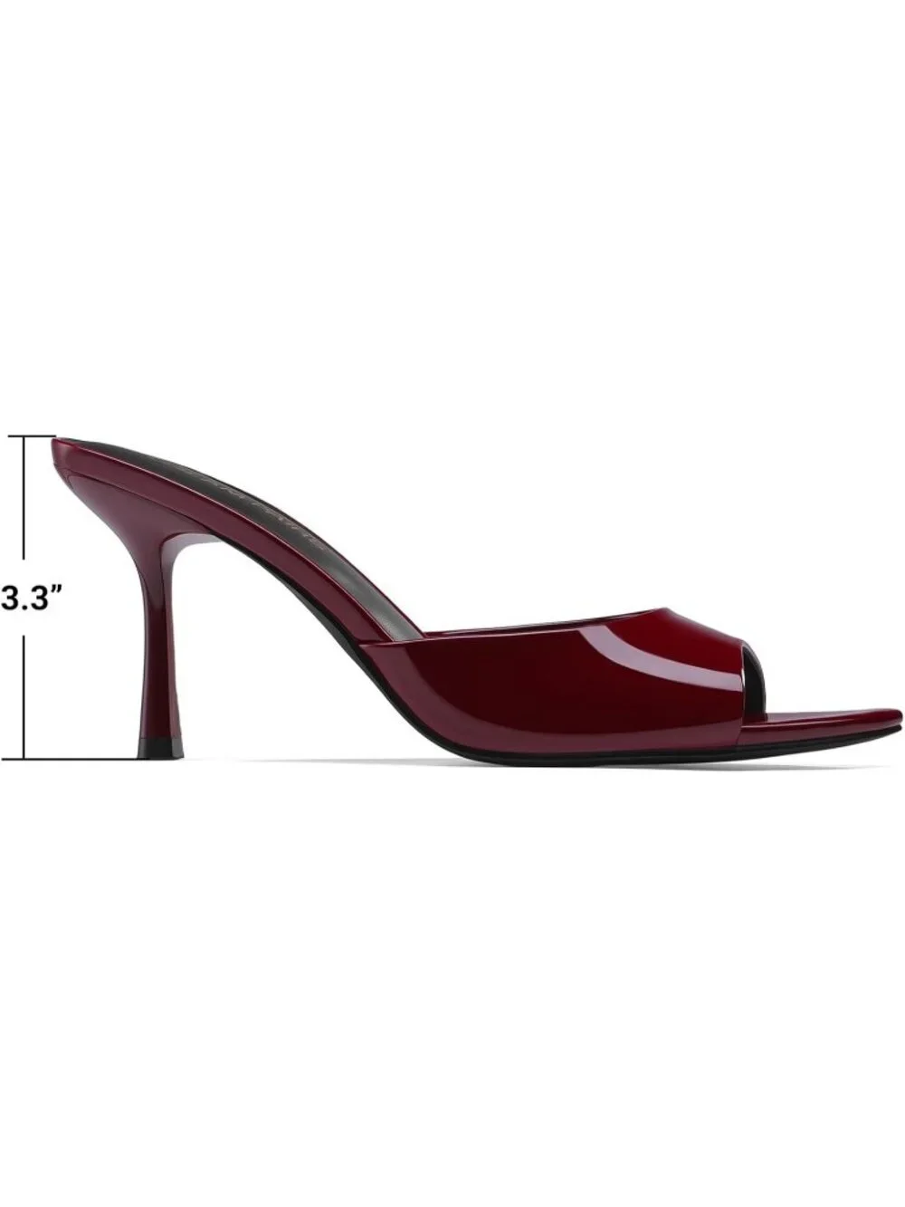 Women's Burgundy Faux Leather Comfortable Pointed Peep Toe High Kitten Heels